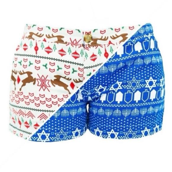 Chubbies Ms. Christmukkahs Reversible Holiday Shorts Womens Size 2 - Picture 1 of 6